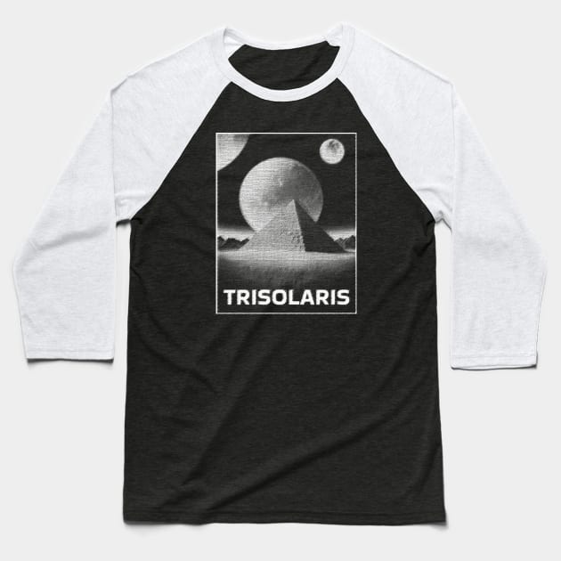 TRISOLARIS - 3 Body Problem Baseball T-Shirt by ArcaNexus